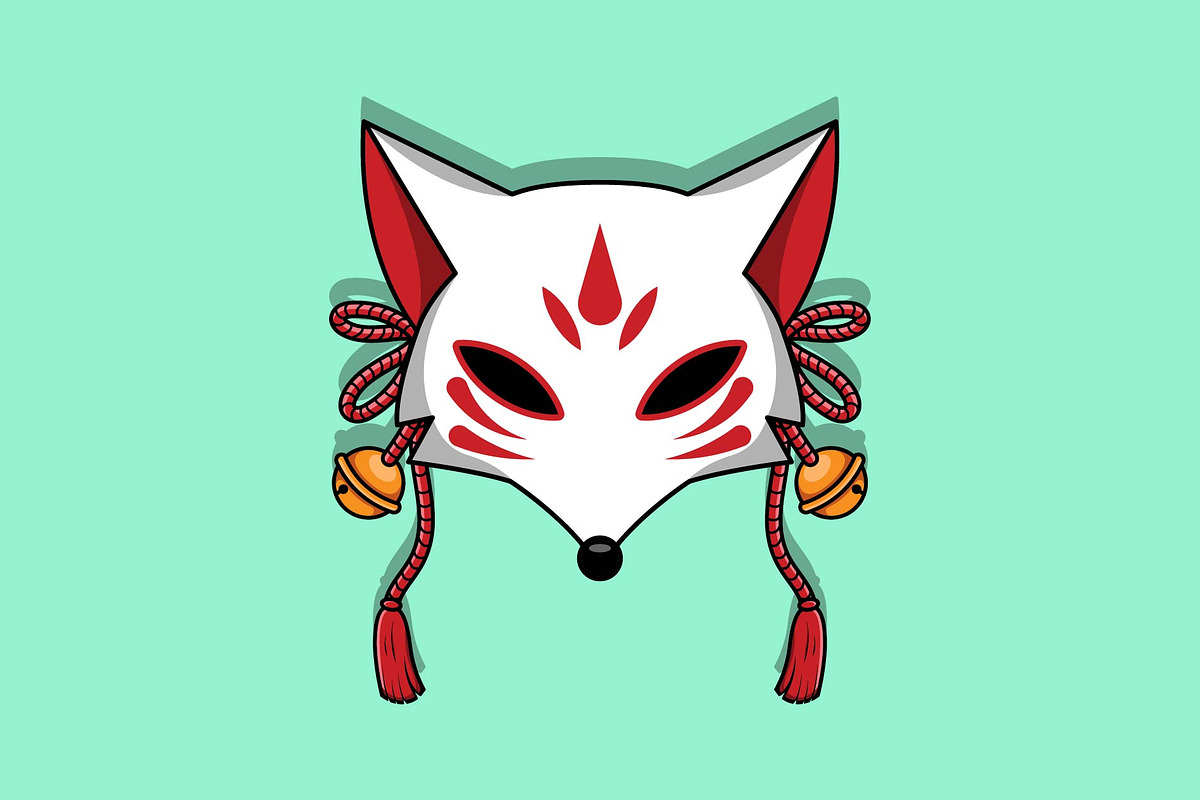 Japanese kitsune mask #41, an Animal Illustration by Saera Type Foundry