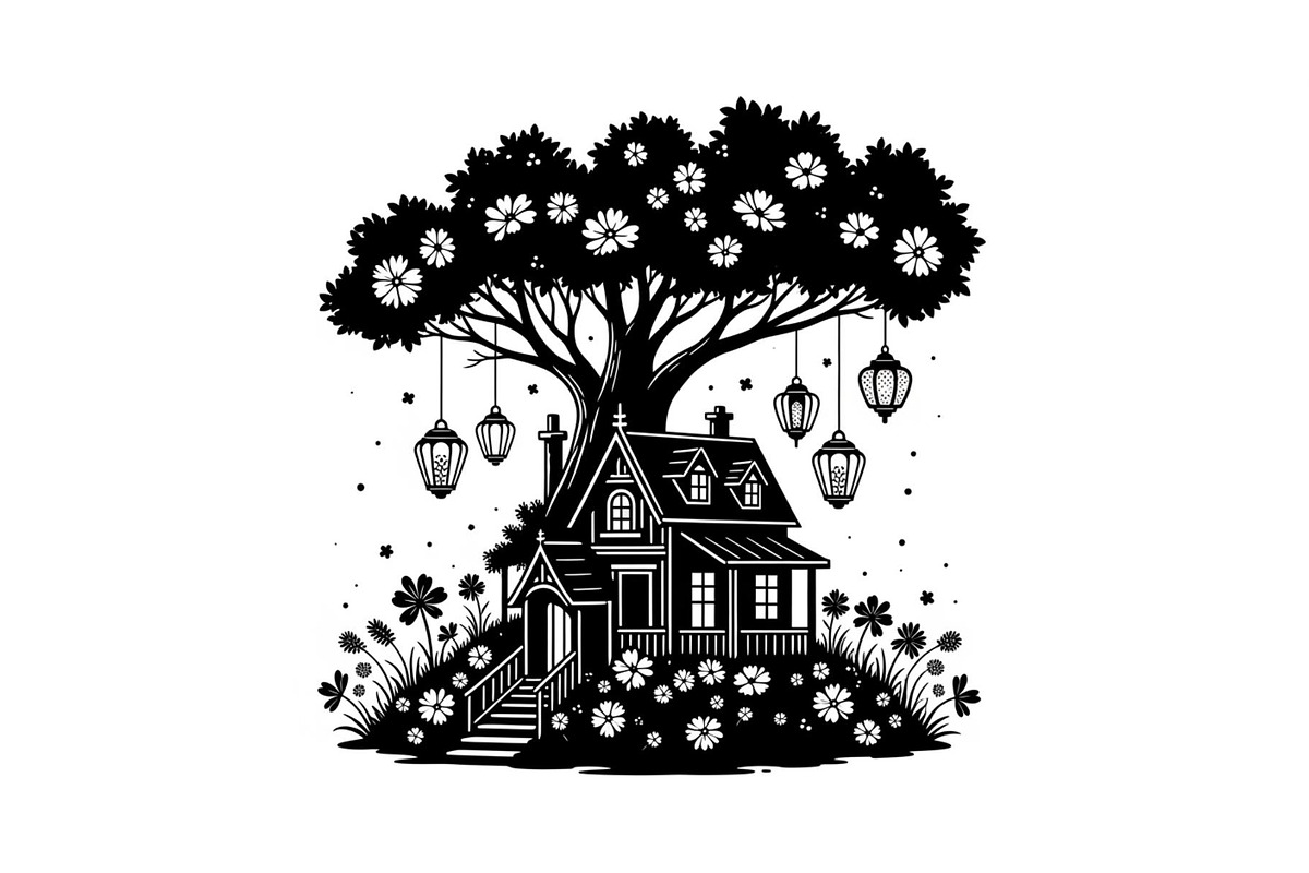 Tree House Silhouette SVG Bundle, an Illustration by jahid234 (Photo 9 of 31)