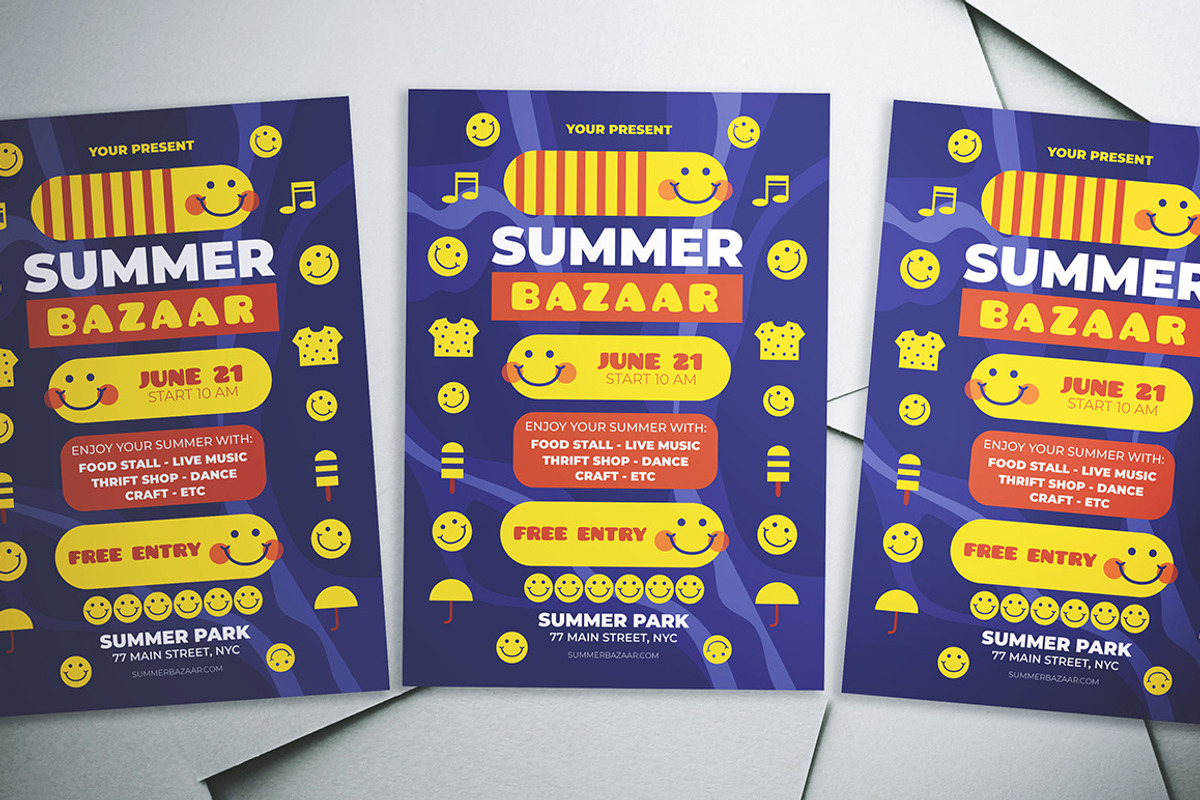 Summer Bazaar Flyer, a Flyer Template by Gumico Studio.