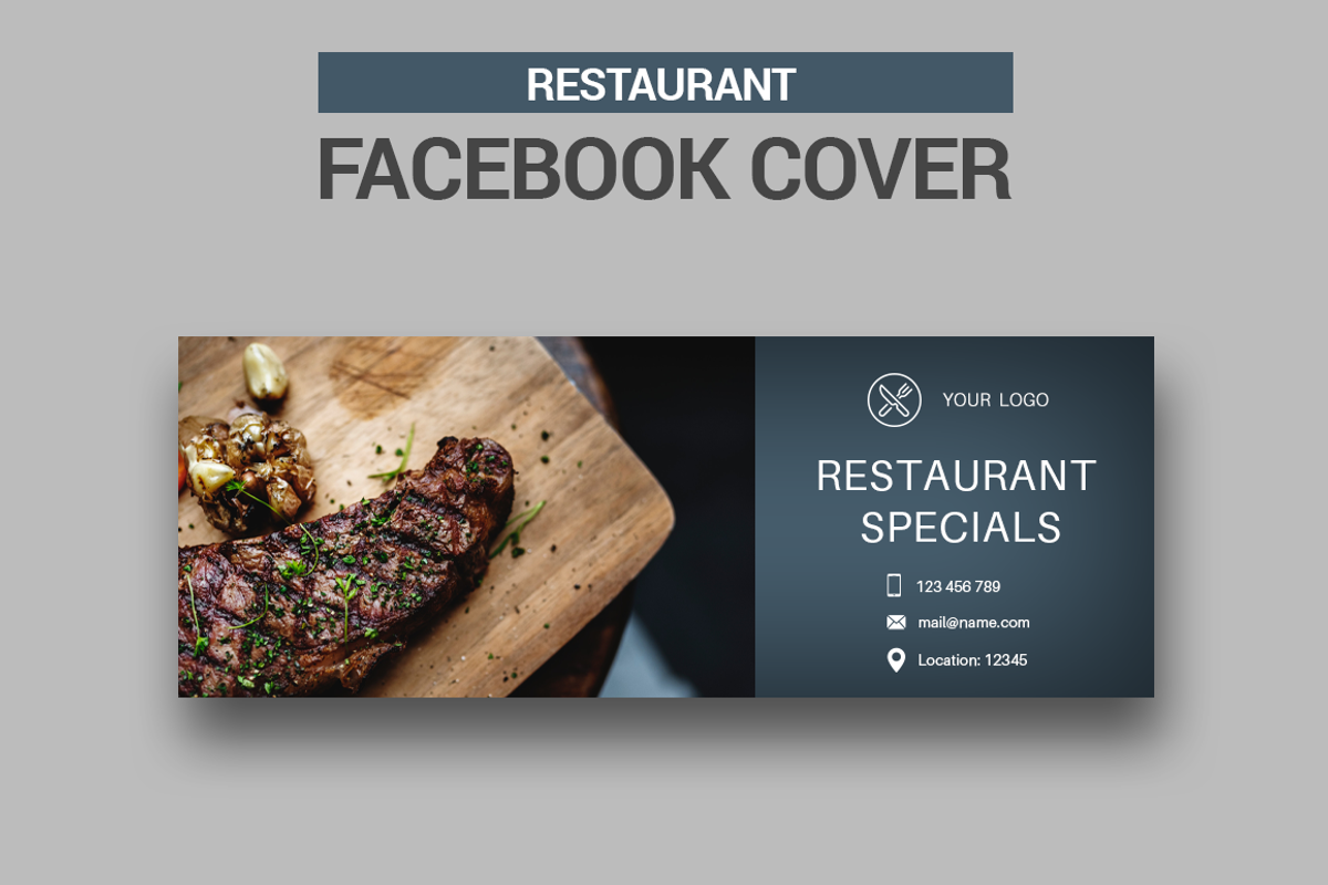 6 Restaurant Facebook Covers, a Social Media Template by Creatricks (Photo 3 of 7)