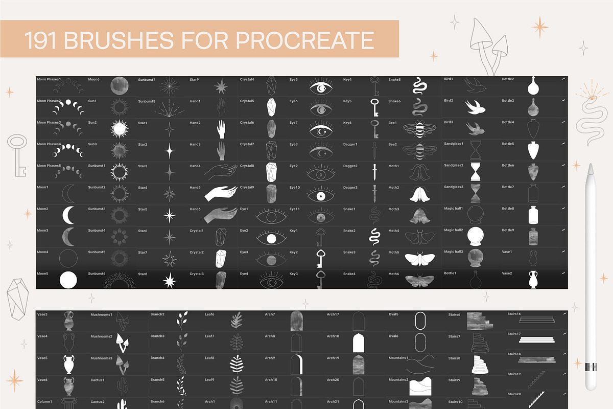 Procreate & Photoshop Brushes Bundle, a Brush Add-On by NinaFedorova (Photo 7 of 11)