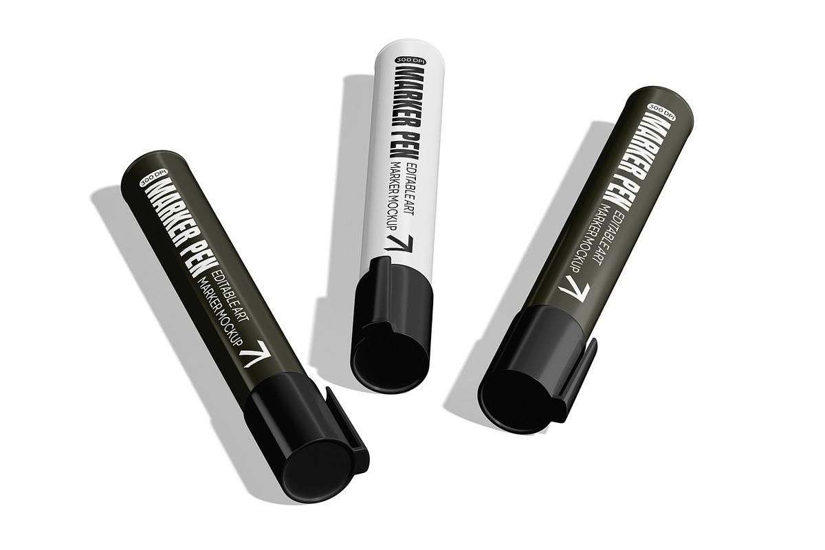 Marker Pen Mockup, a Pens & Pencil Mockup by Permadi Creative (Photo 2 of 4)