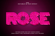Rose 3d Editable Text Effect Style | Layer Styles ~ Creative Market