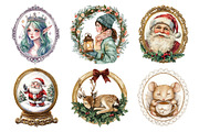 Vintage Christmas Framed Character, an Illustration by Daily.Designs (Thumbnail 2 of 5)