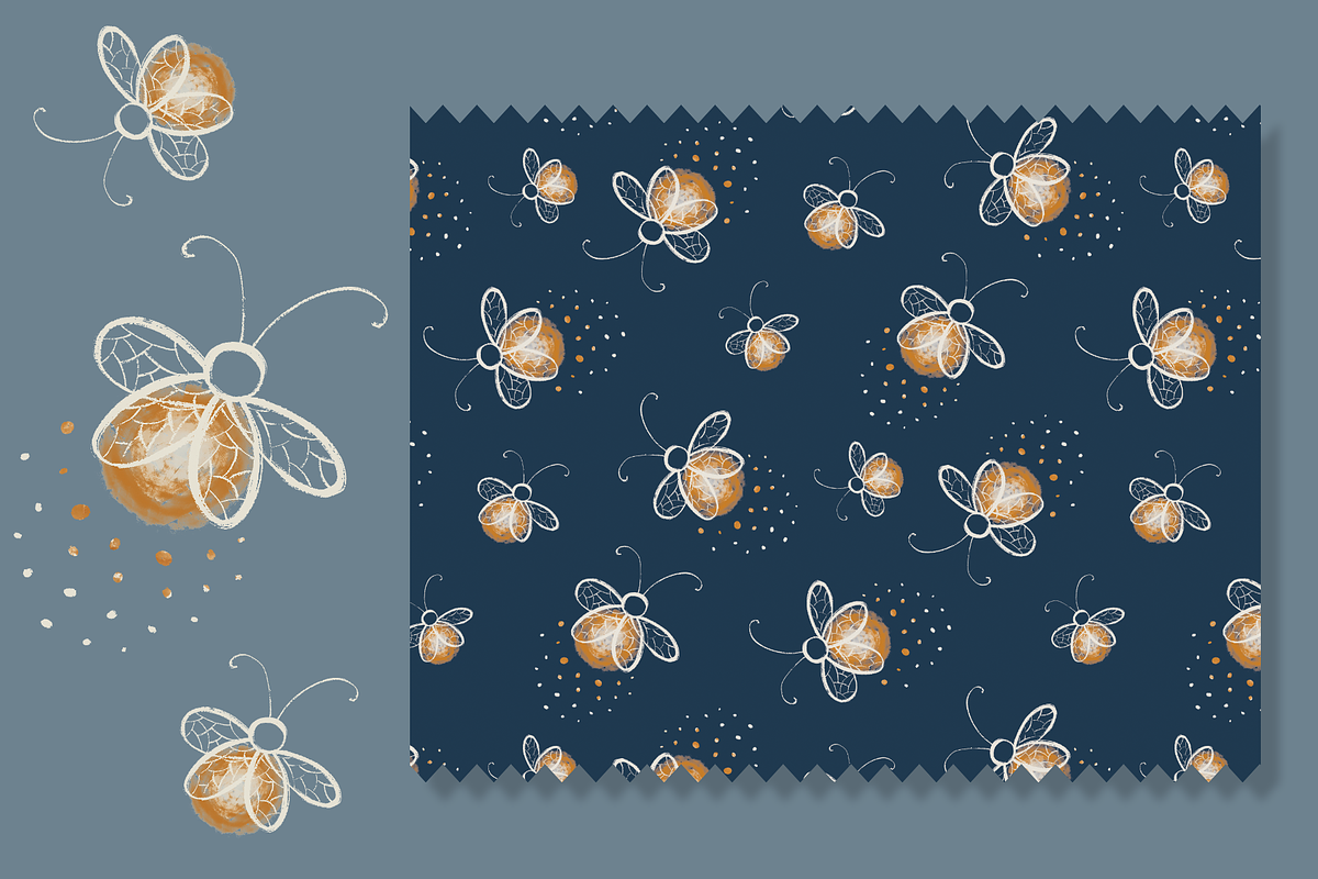 Firefly Seamless Pattern Design, a Pattern Graphic by Lady Bruniere Design (Photo 6 of 8)