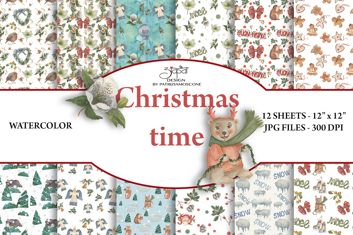 Christmas time paper, a Pattern Graphic by patriziamoscone (Photo 1 of 4)