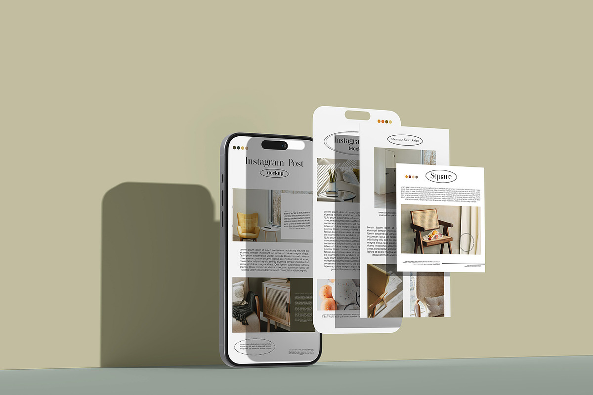 Instagram post mockup, an iPhone Mockup by Graphicbars (Photo 2 of 17)