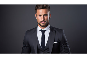 man professional headshot gray, a Beauty & Fashion Photo by pikepicture