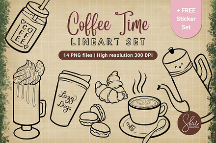 Coffe Time - Lineart Set