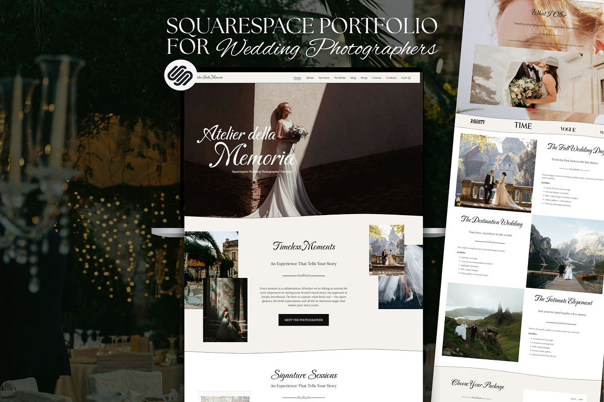 Squarespace Wedding Photographers, a Squarespace Template by Sofia Designs (Photo 1 of 8)