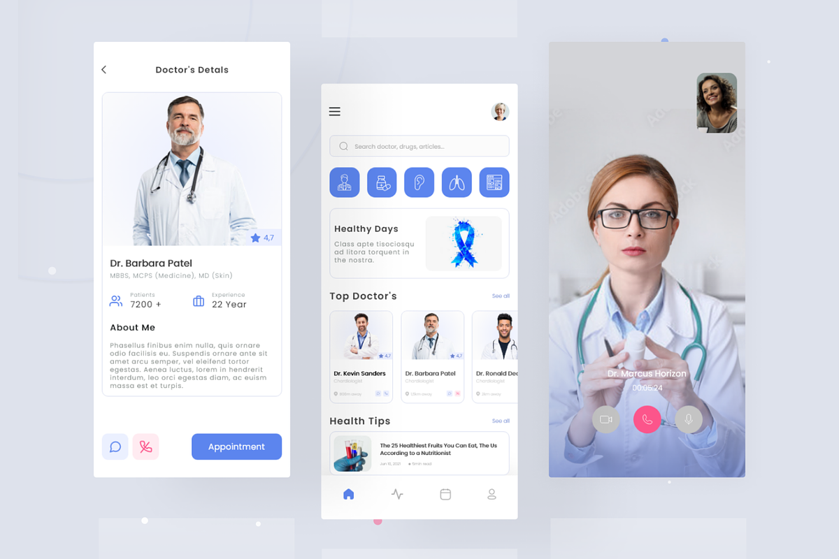 DocHi App Design | Appointment App, an UI Kit Template by IFN (Photo 1 of 2)