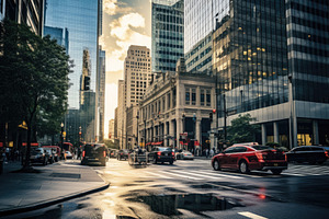 Traffic on the street in Chicago, Il, a Photo by Iftikhar Alam