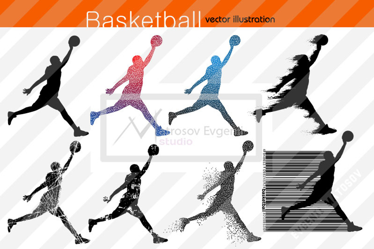 Silhouette of basketball players NBA, a Person Illustration by Matrosovv (Photo 1 of 9)