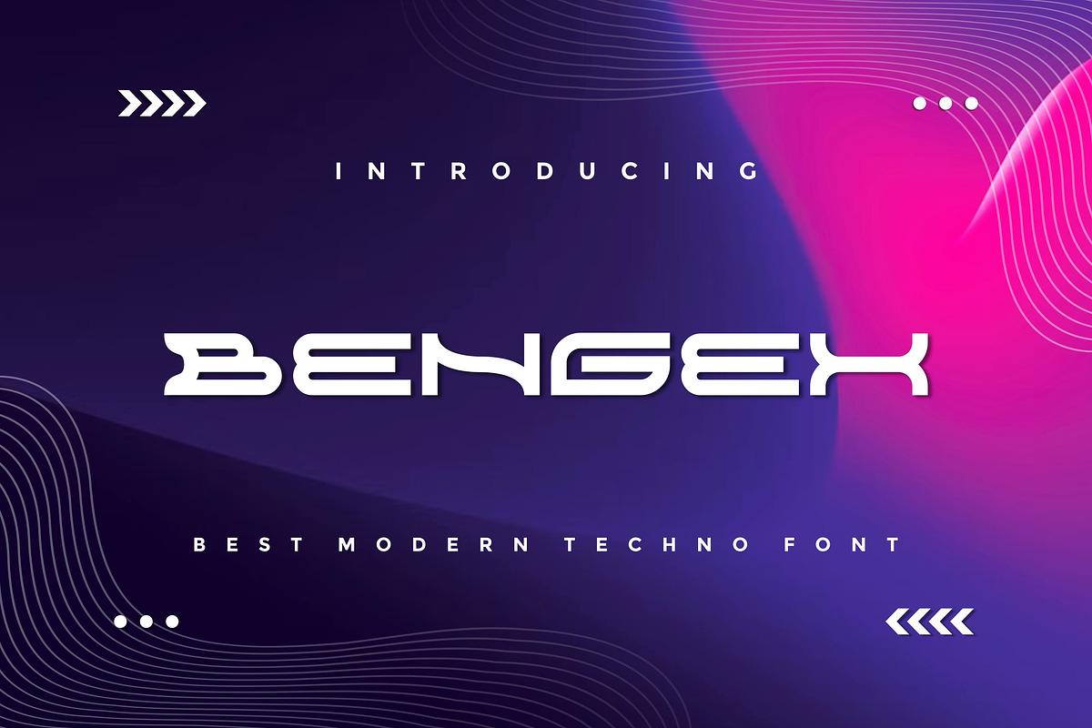 Bengex Modern Techno Font, a Sans Serif Font by alanwarstd (Photo 1 of 5)