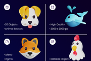 Animal 3D Illustration, an Animal 3D Model by Vektora Studio (Thumbnail 2 of 6)
