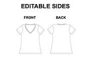 Woman V Neck Tshirt Vector Mockup, a Shirt Mockup by Infinity Mockups (Thumbnail 2 of 8)