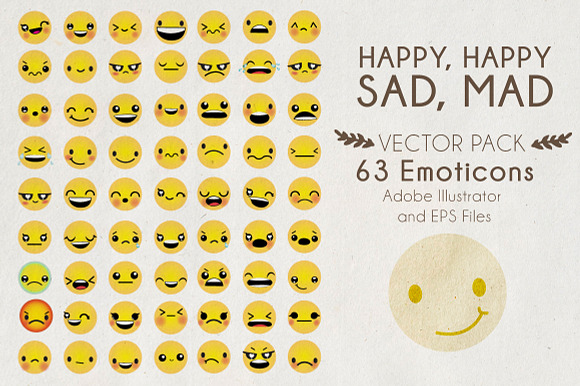 Happy, Happy, Sad, Mad Vector Pack preview 4