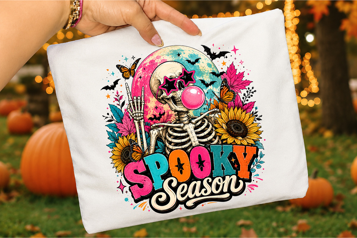 Spooky Season Skeleton PNG,, a Seasonal Illustration by Libby Wishes (Photo 3 of 3)