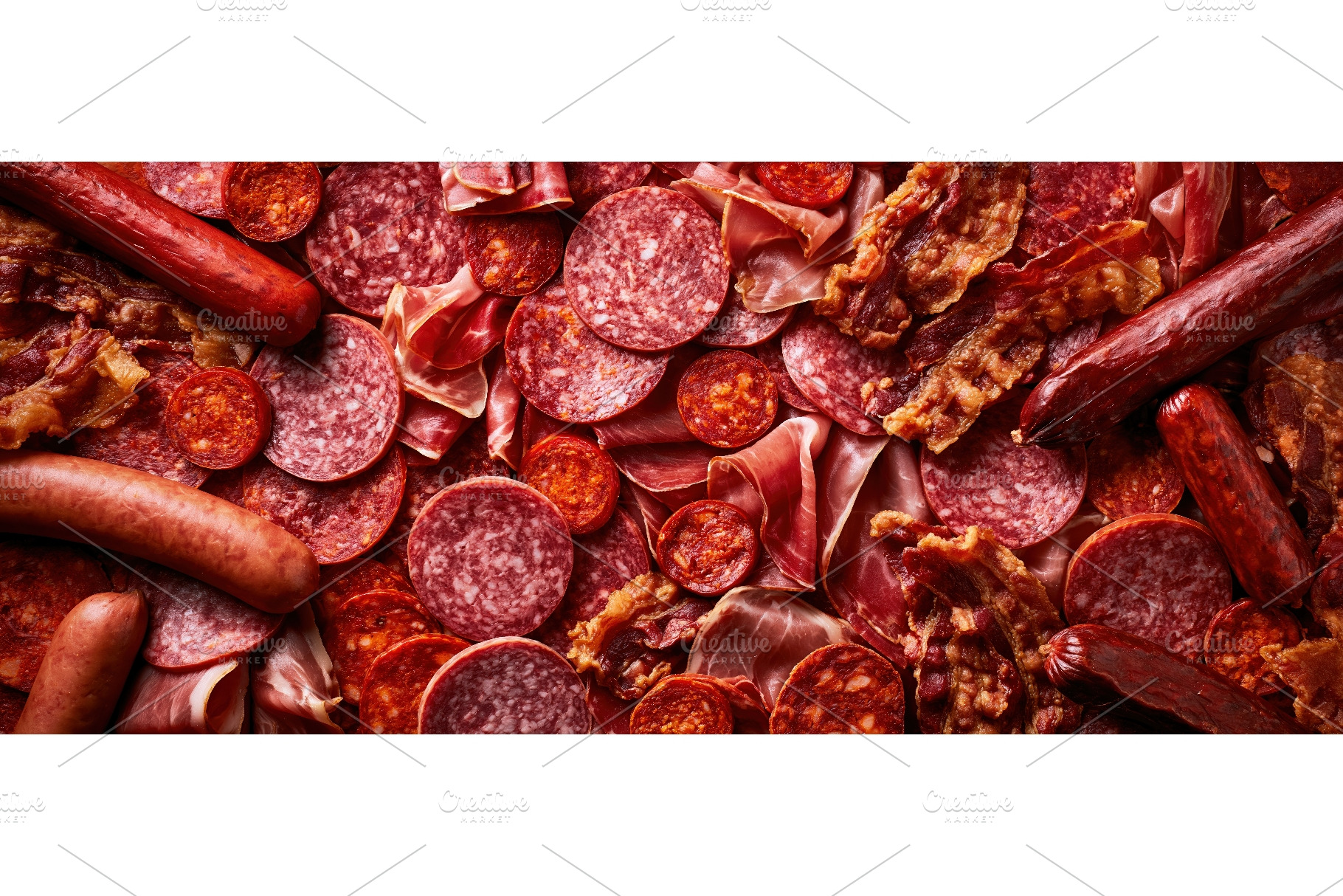 Assortment of Cured Meats Jamon, a Food & Drink Photo by piter.goskov