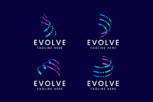 Evolve into Letter E Linear 3D Logo, a Branding & Logo Template by Signatoro