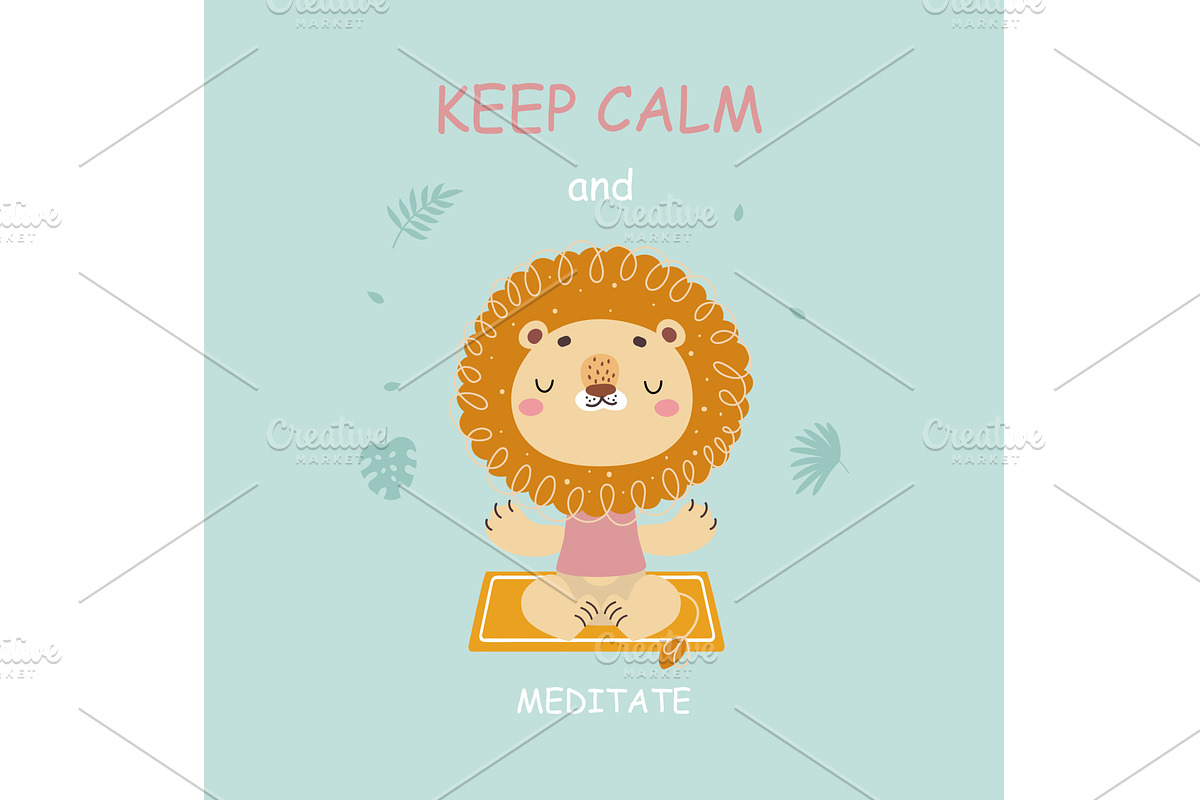 Keep calm animal poster. Lion, a Sport Illustration by Valerie Bodnar