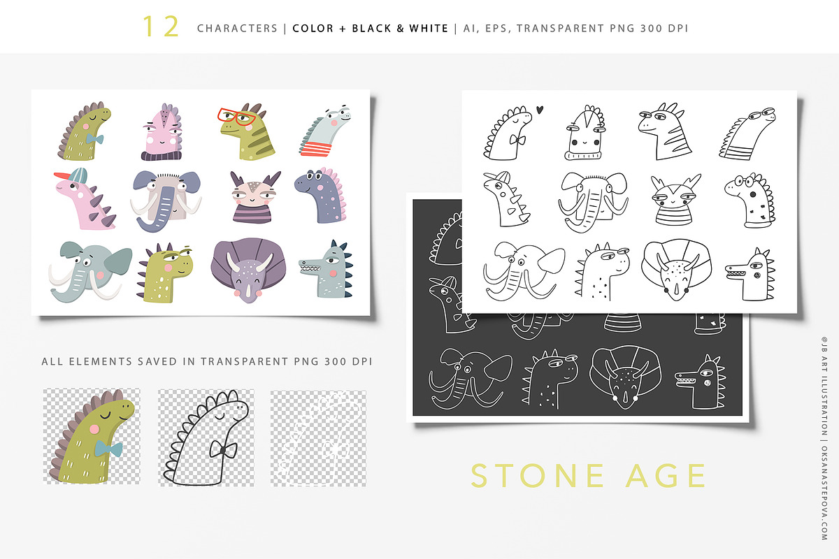 Stone Age, an Animal Illustration by Oksana Stepova (Photo 10 of 15)