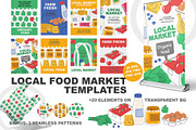 Local Market Poster Templates, a Food Illustration by Popova (Thumbnail 1 of 6)