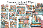 Summer Bookshelf Clipart, an Illustration by Daily.Designs (Thumbnail 1 of 8)
