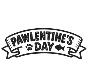 Pawlentine Day banner with text in b, an Illustration by Dvoevnore photos