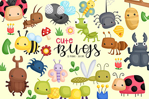 Cute Bugs Clipart - Bugs Types