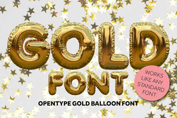 Gold foil balloon font preview 6