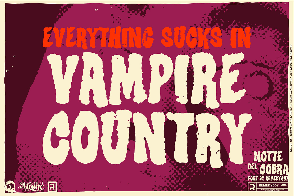 Notte del Cobra - Grindhouse Font, a Sans Serif Font by Remedy667 (Photo 4 of 9)