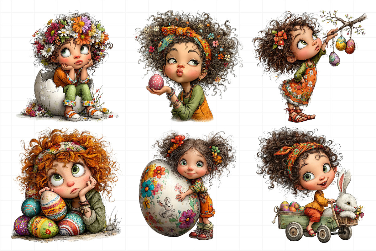 Easter Girl Clipart, an Illustration by Daily.Designs (Photo 5 of 7)