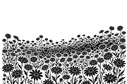 60 Daisy Flower Field Silhouette, a Seasonal Illustration by Amazin_art (Thumbnail 1 of 28)