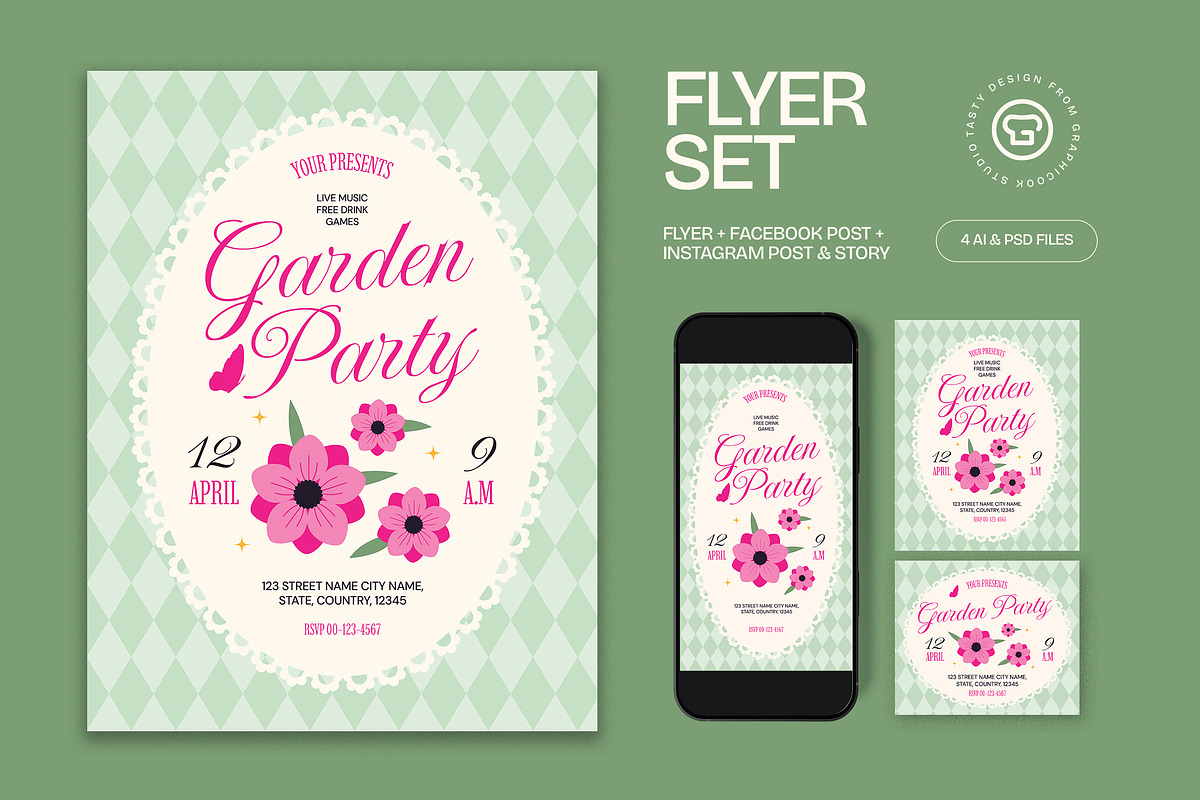Garden Party Flyer, a Flyer Template by graphicook (Photo 1 of 3)