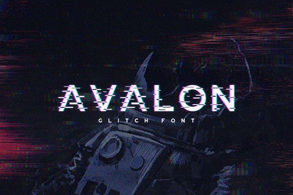 Avalon - Glitch Font preview 8