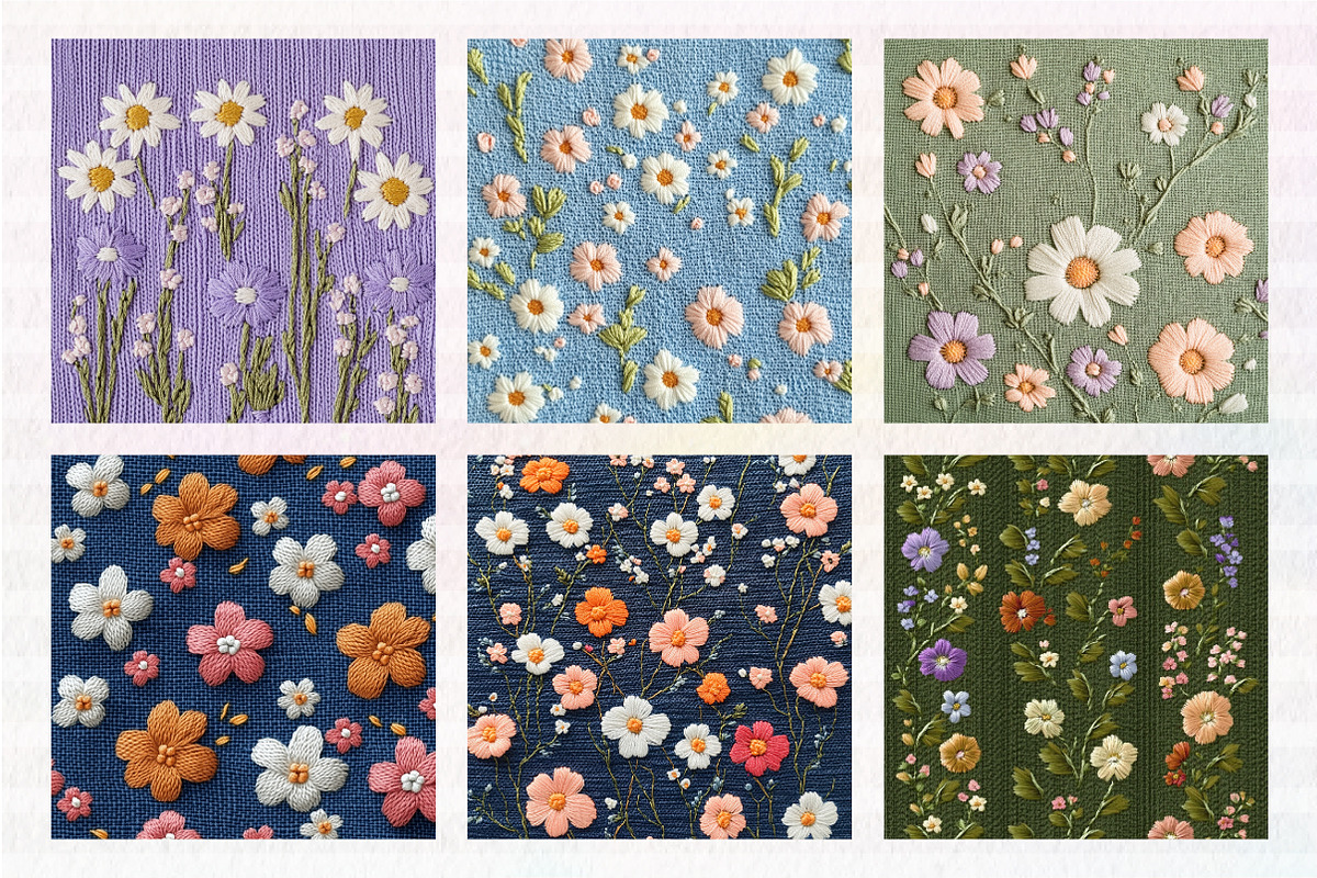 Small Floral Knitted Seamless Patter, a Pattern Graphic by CreationArt (Photo 2 of 5)