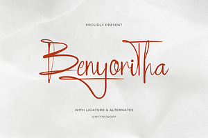 Benyoritha Handwritten Script Font