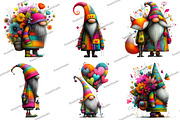 Watercolor Whimsical Gnome Clipart, an Illustration by DreamArtGraphic (Thumbnail 3 of 5)
