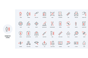 Genetic code dna research test icons, an Illustration by Lemberg Vector