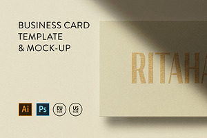 Business Card Mockup Template Logo, a Business Card Template by PrintPixel