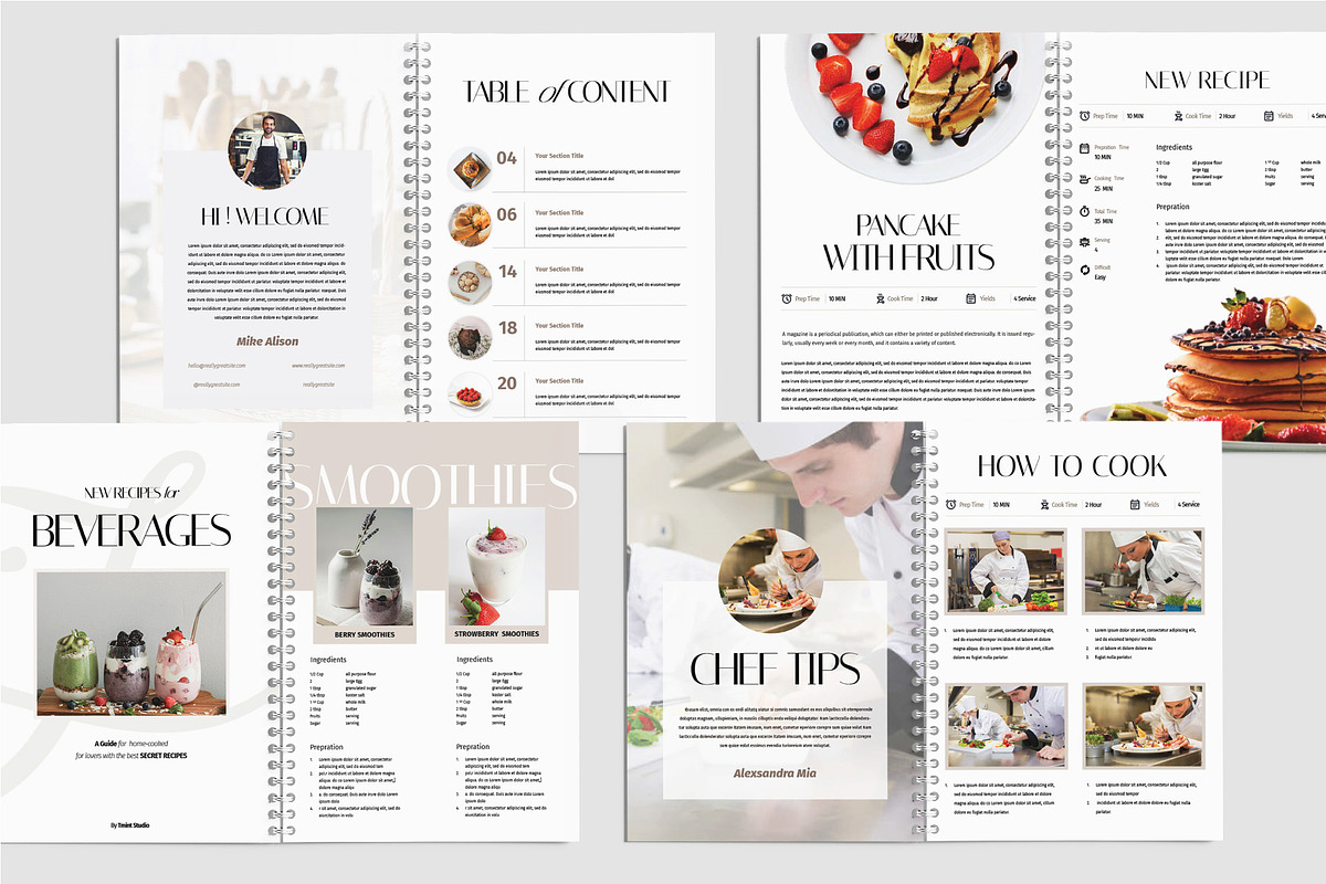 Aesthetic Modern Cook Book Template, a Magazine Template by TMint Play (Photo 2 of 10)
