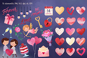 Valentine’s Day Watercolor Love Set, an Illustration by Hanna's ArtLab (Thumbnail 3 of 7)