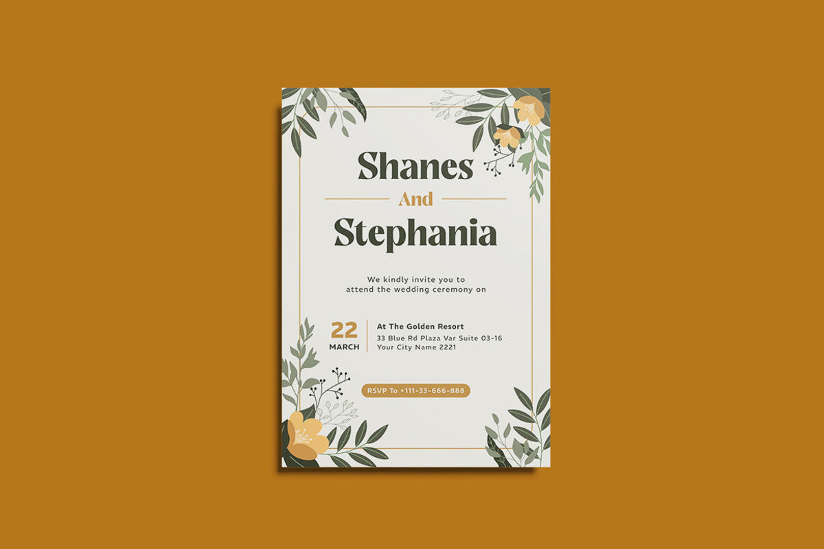 Elegant Floria Wedding Invitation, an Invitation Template by iDoodle Studio (Photo 2 of 4)