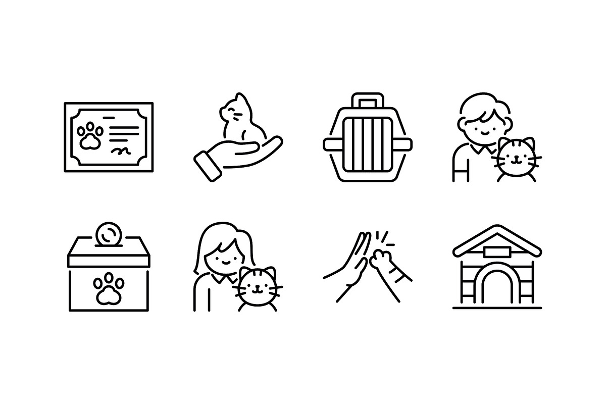 Animal Shelter Icon Set, an Outline Icon by Eklip Studio (Photo 3 of 3)