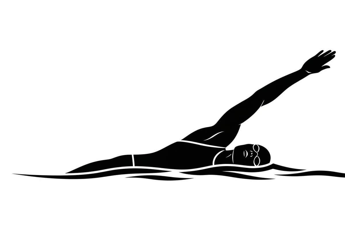 A dynamic Swimming Action Silhouette, an Illustration by Amazin_art (Photo 25 of 31)