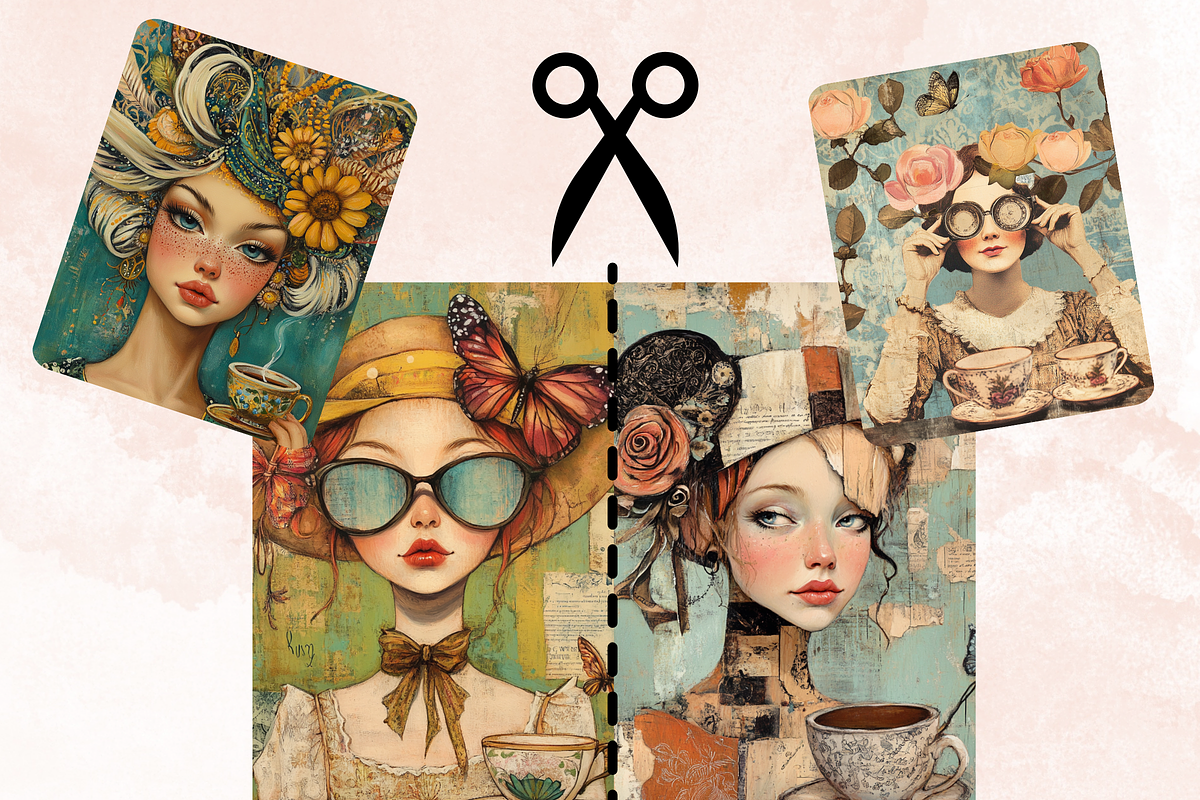 Whimsy Tea Party Collage Paper Kit