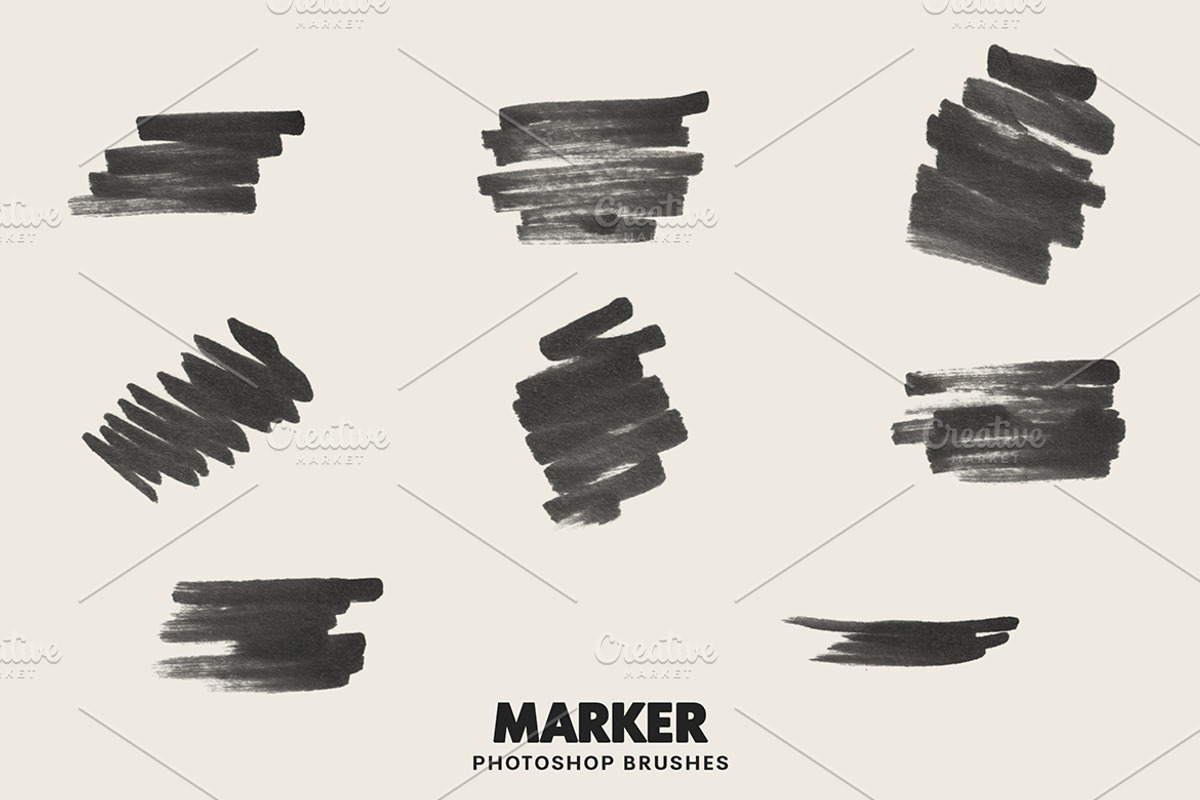 20 Marker Photoshop Brushes, a Brush Add-On by AB-TheDesigner (Photo 4 of 4)