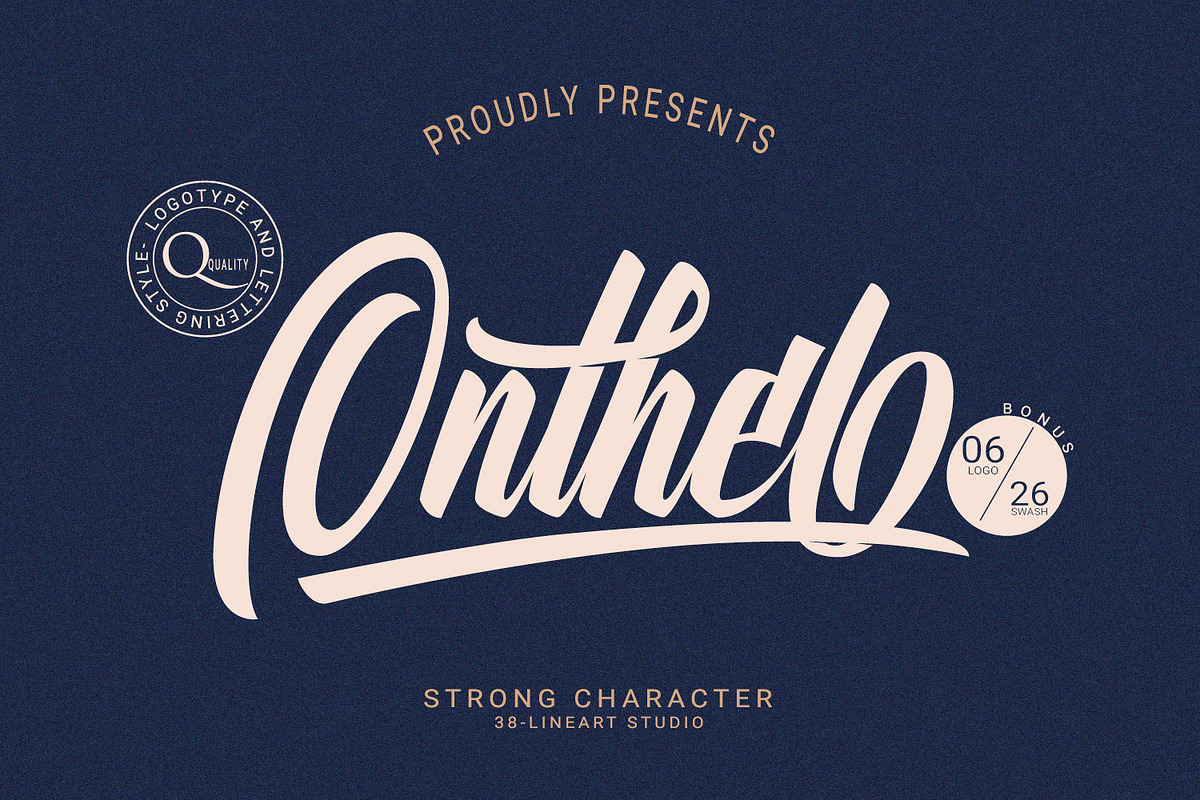 Onthel - Logotype brush font, a Script Font by Ridha-38.lineart (Photo 1 of 12)