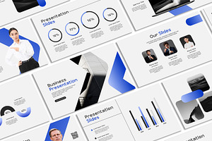 Minimalist Blue PowerPoint Template, a Presentation Template by SKY CREATION